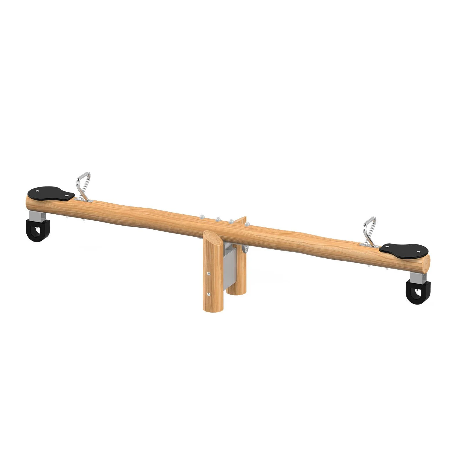 Robinio seesaw made of robinia wood for children aged 3–14, designed for public playgrounds, supporting balance and coordination, EN 1176 compliant.