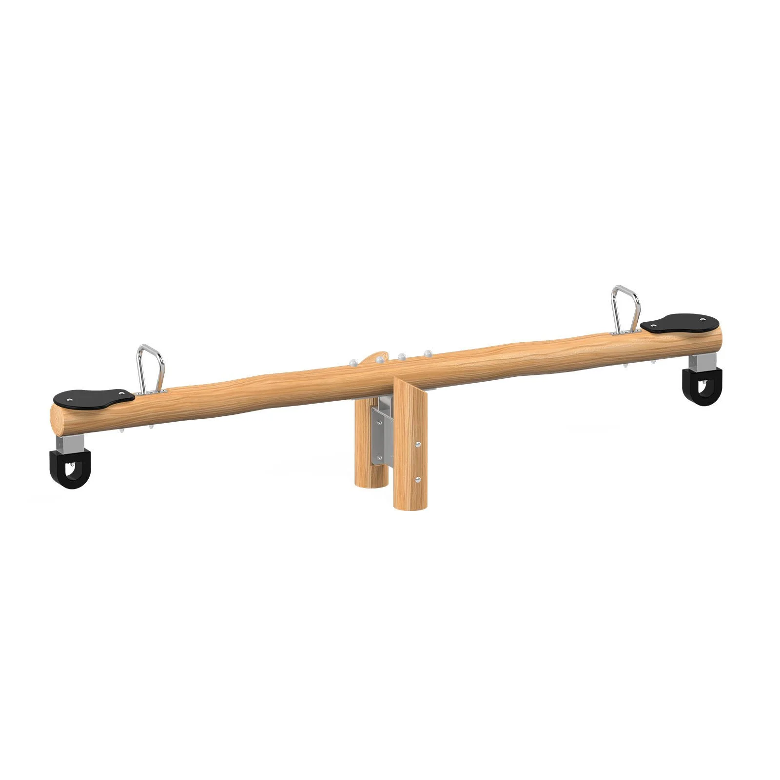 Robinio seesaw made of robinia wood for children aged 3–14, designed for public playgrounds, supporting balance and coordination, EN 1176 compliant.