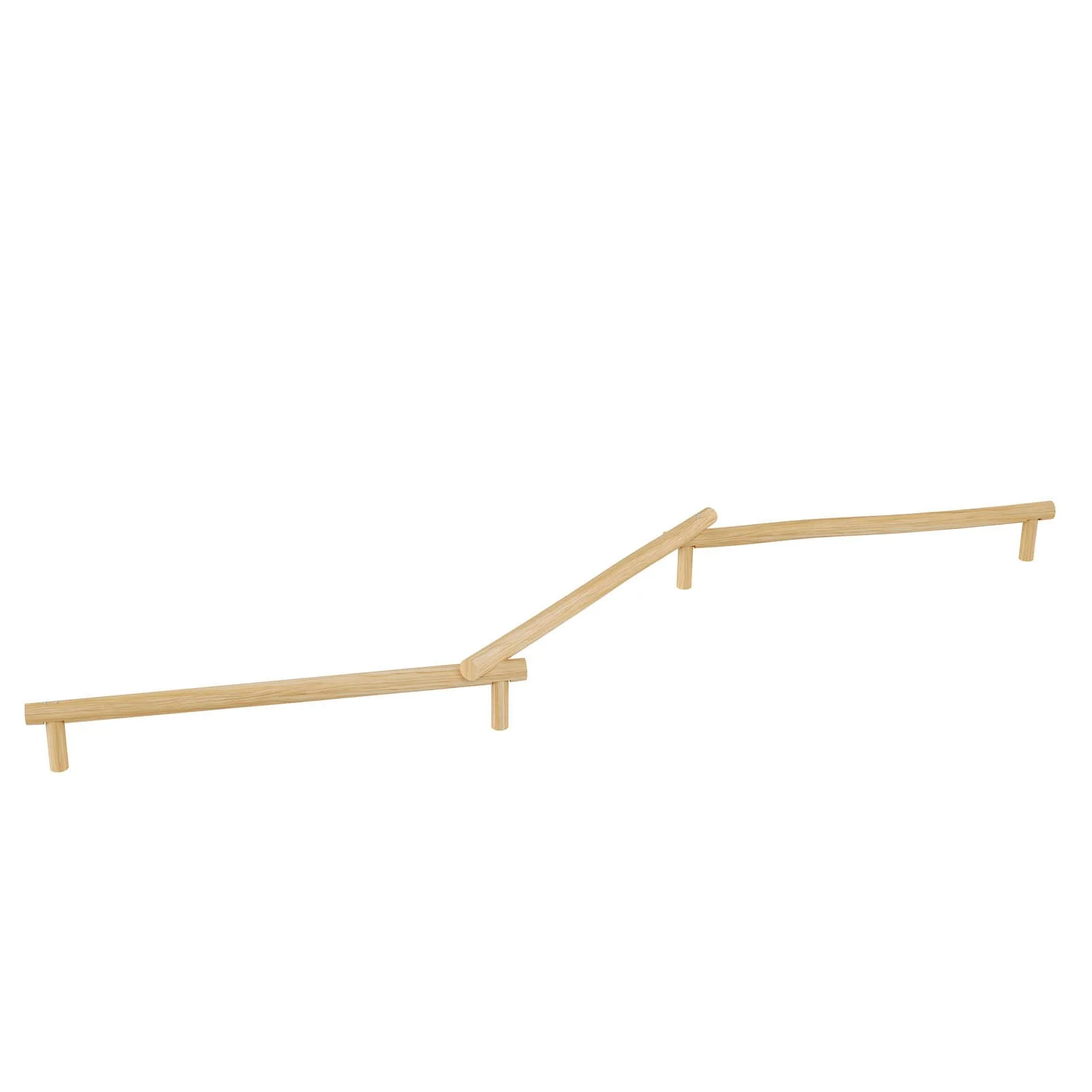 Robinio triple balance beam made of robinia wood for children aged 3–14, designed for public playgrounds and fitness trails, supporting balance and coordination, EN 1176 compliant.