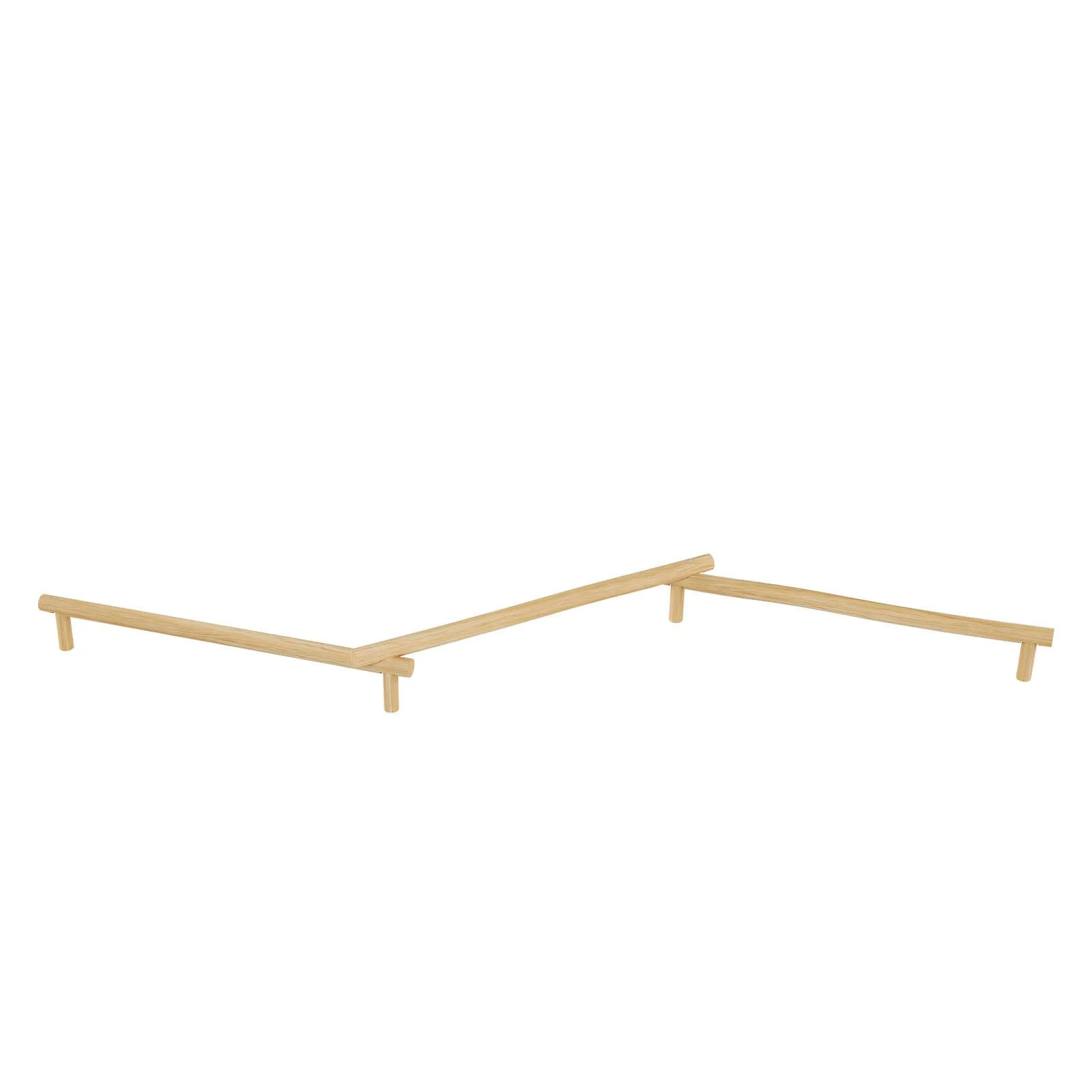 Robinio triple balance beam made of robinia wood for children aged 3–14, designed for public playgrounds and fitness trails, supporting balance and coordination, EN 1176 compliant.
