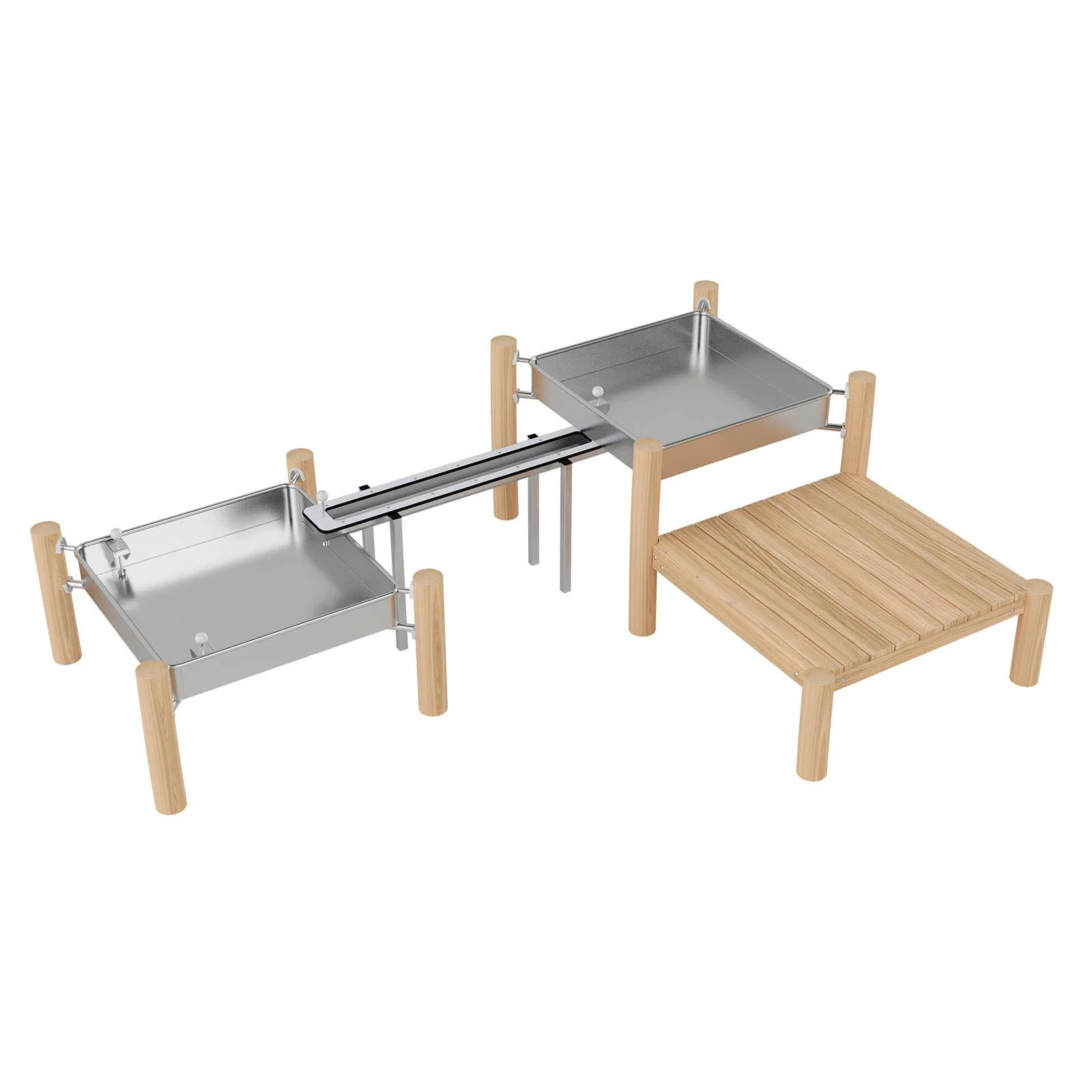 Medium Aqueduct Robinio for children aged 3–14, designed for public playgrounds, supporting water and sand play, cooperative activity, and safe outdoor exploration.