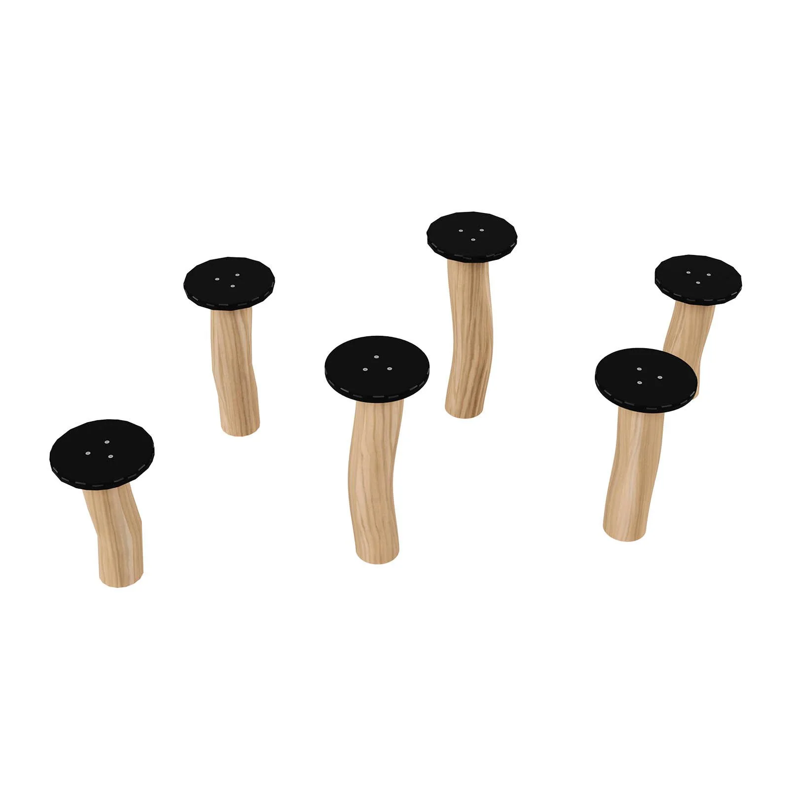 Wooden jumping playground set made of acacia wood and HDPE steps, designed for children aged 3–14 to support balance, coordination, and active outdoor play.