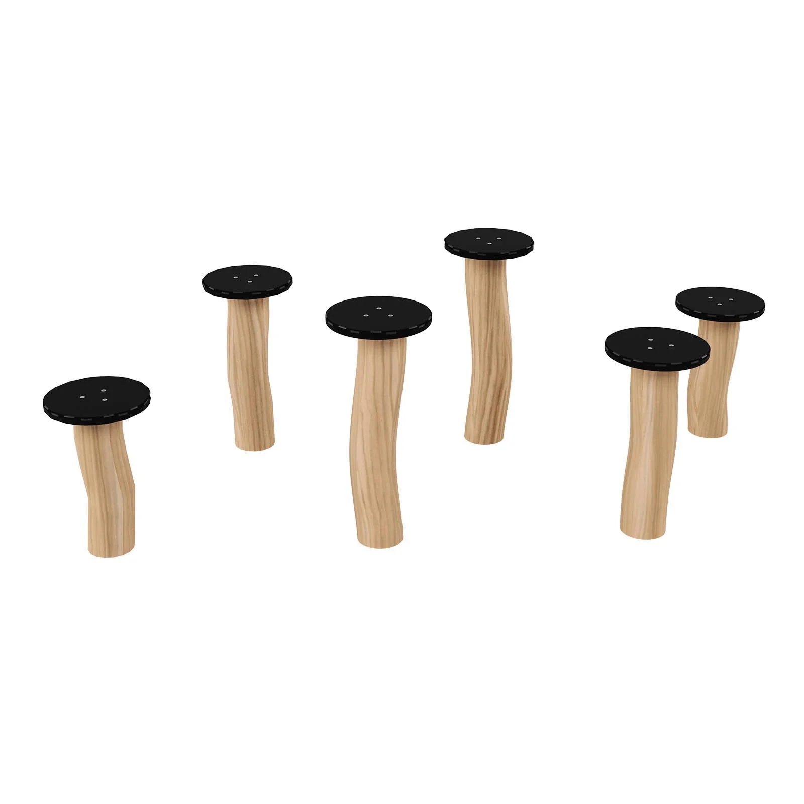 Wooden jumping playground set made of acacia wood and HDPE steps, designed for children aged 3–14 to support balance, coordination, and active outdoor play.