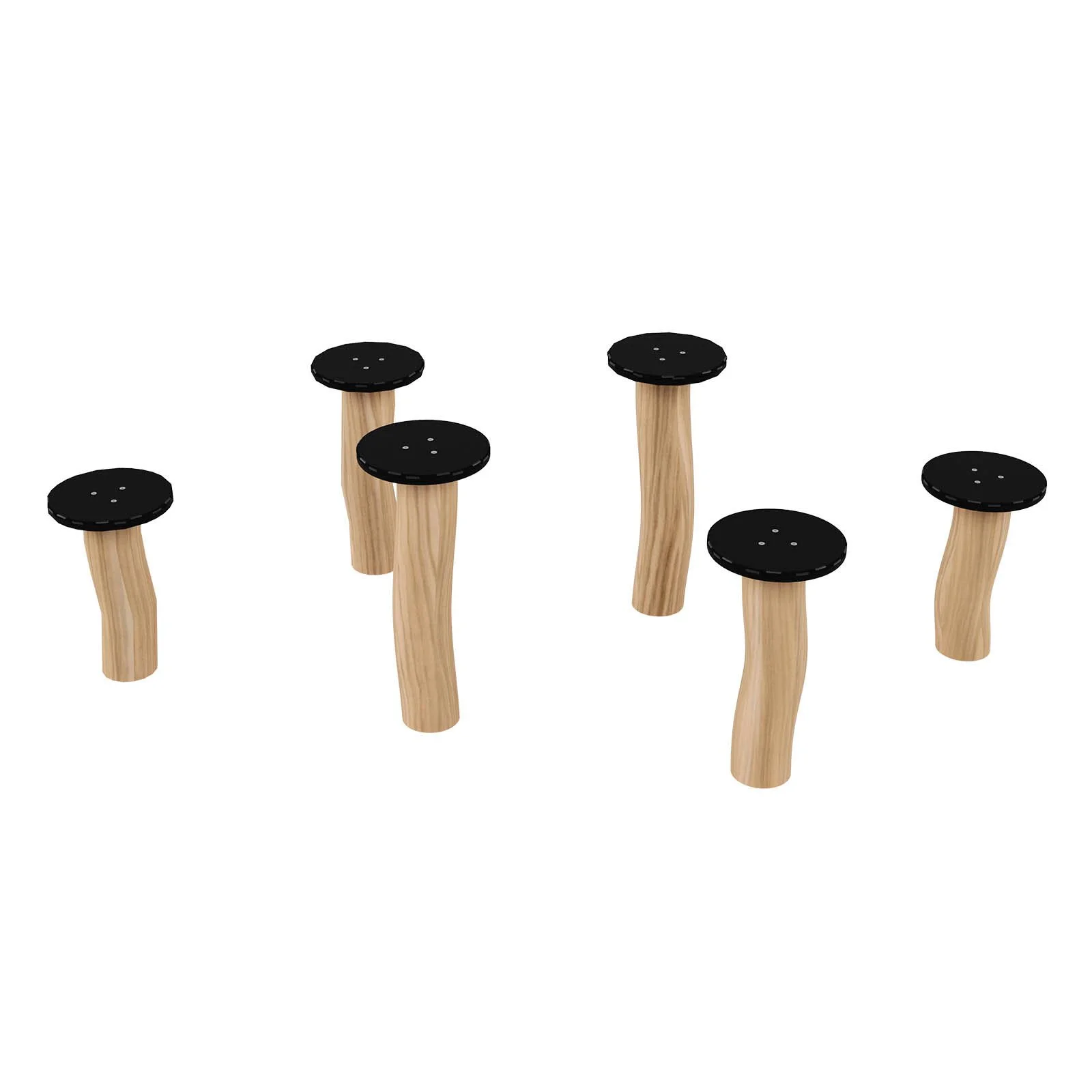 Wooden jumping playground set made of acacia wood and HDPE steps, designed for children aged 3–14 to support balance, coordination, and active outdoor play.