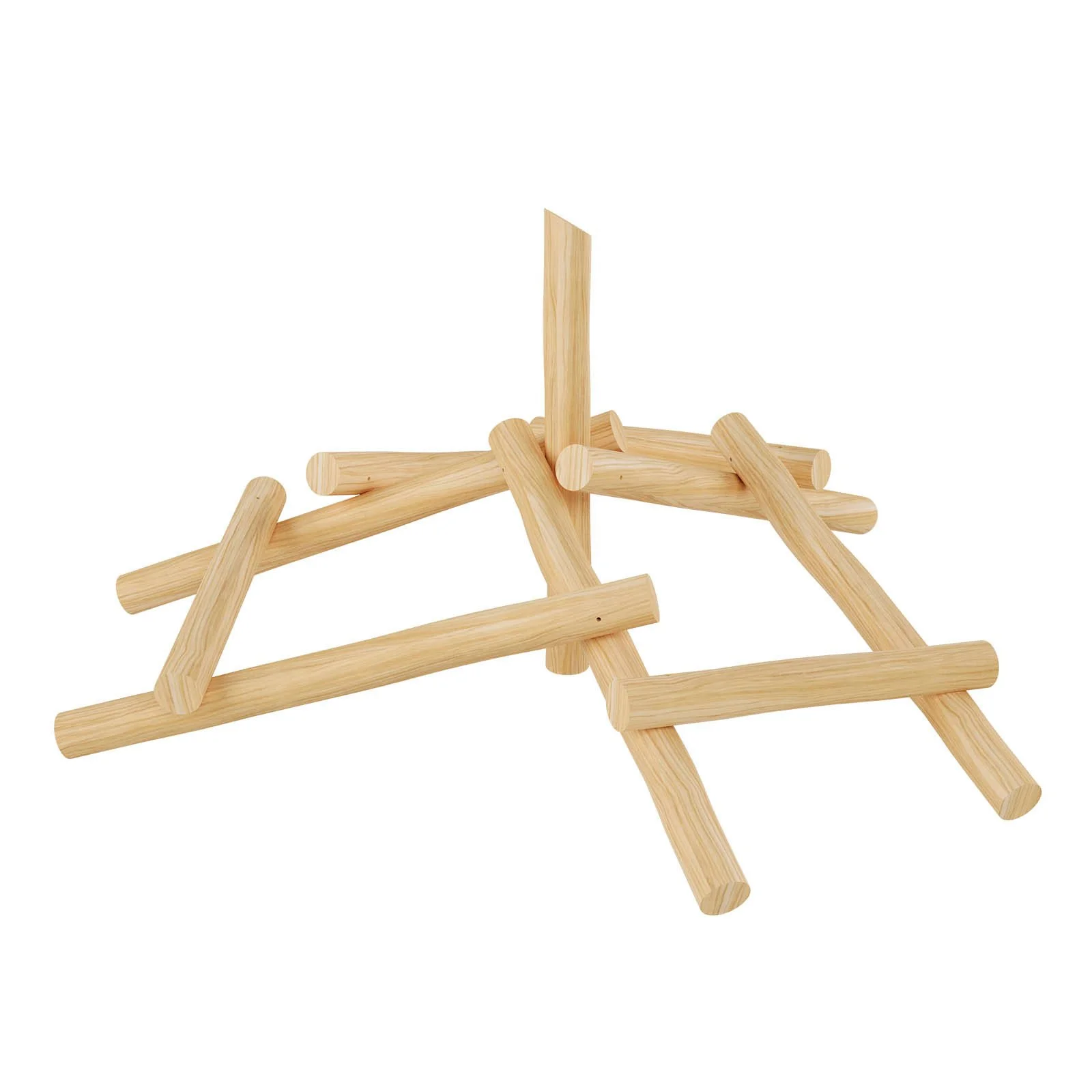Wooden playground balance structure made of robinia acacia wood, designed for children aged 1–14 to support coordinated group play in public spaces.