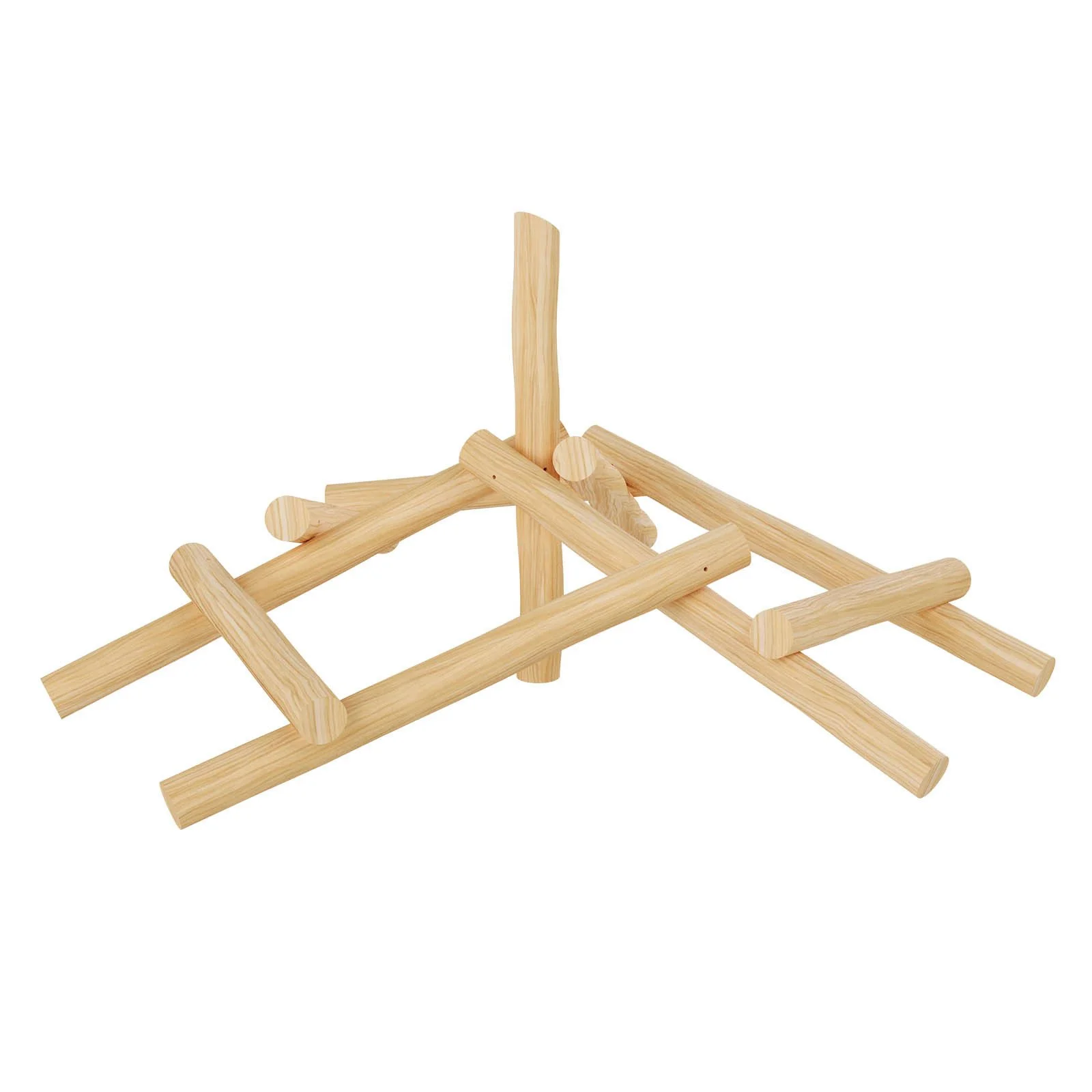 Wooden playground balance structure made of robinia acacia wood, designed for children aged 1–14 to support coordinated group play in public spaces.