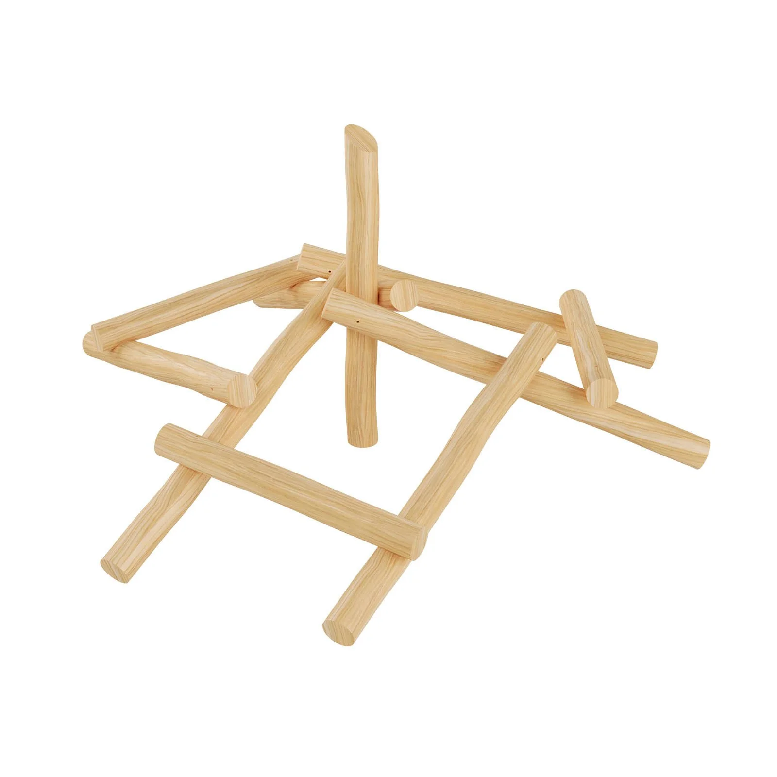 Wooden playground balance structure made of robinia acacia wood, designed for children aged 1–14 to support coordinated group play in public spaces.