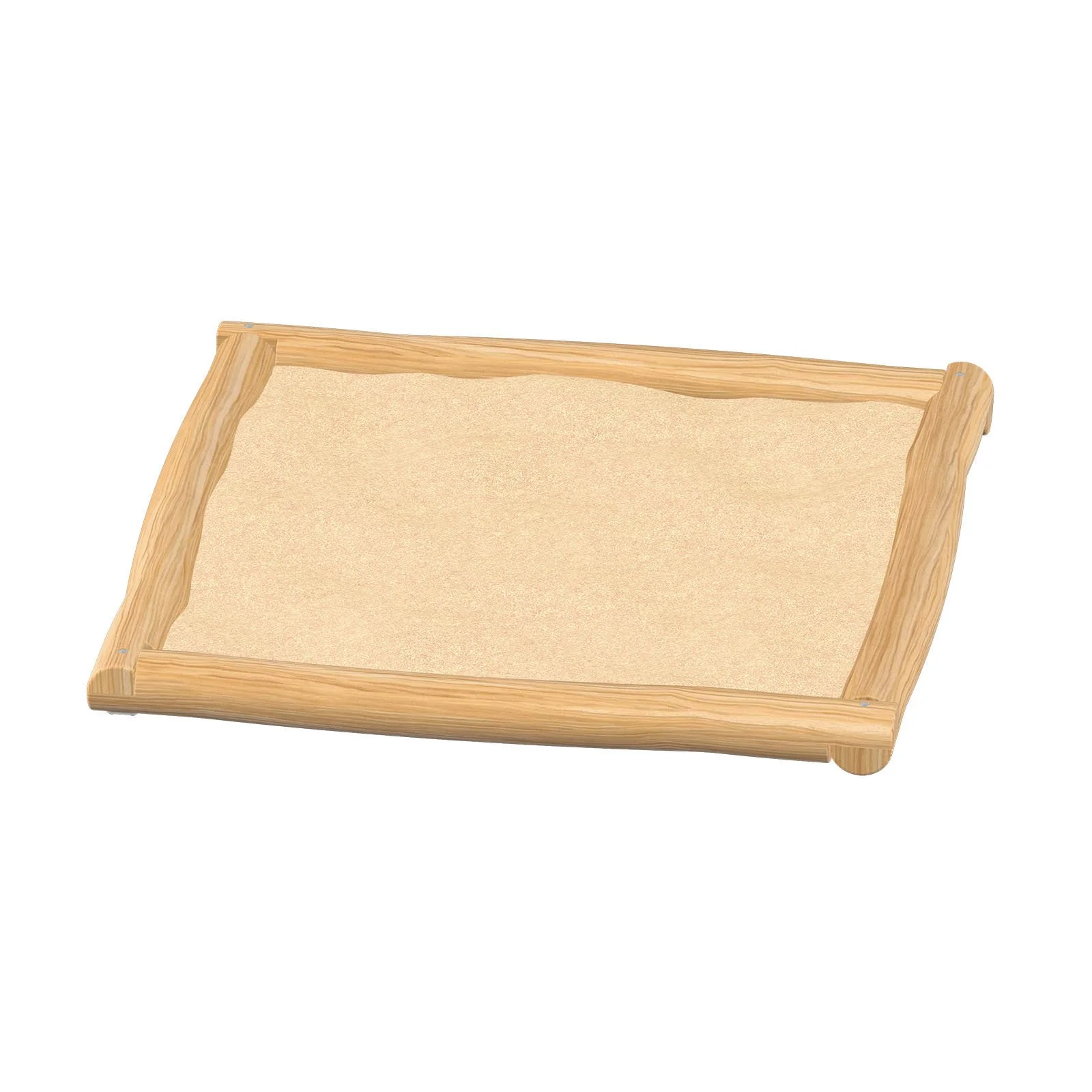 Wooden playground sandbox made of robinia acacia wood and steel anchors, designed for children aged 1–14 for creative sand play in public playgrounds.