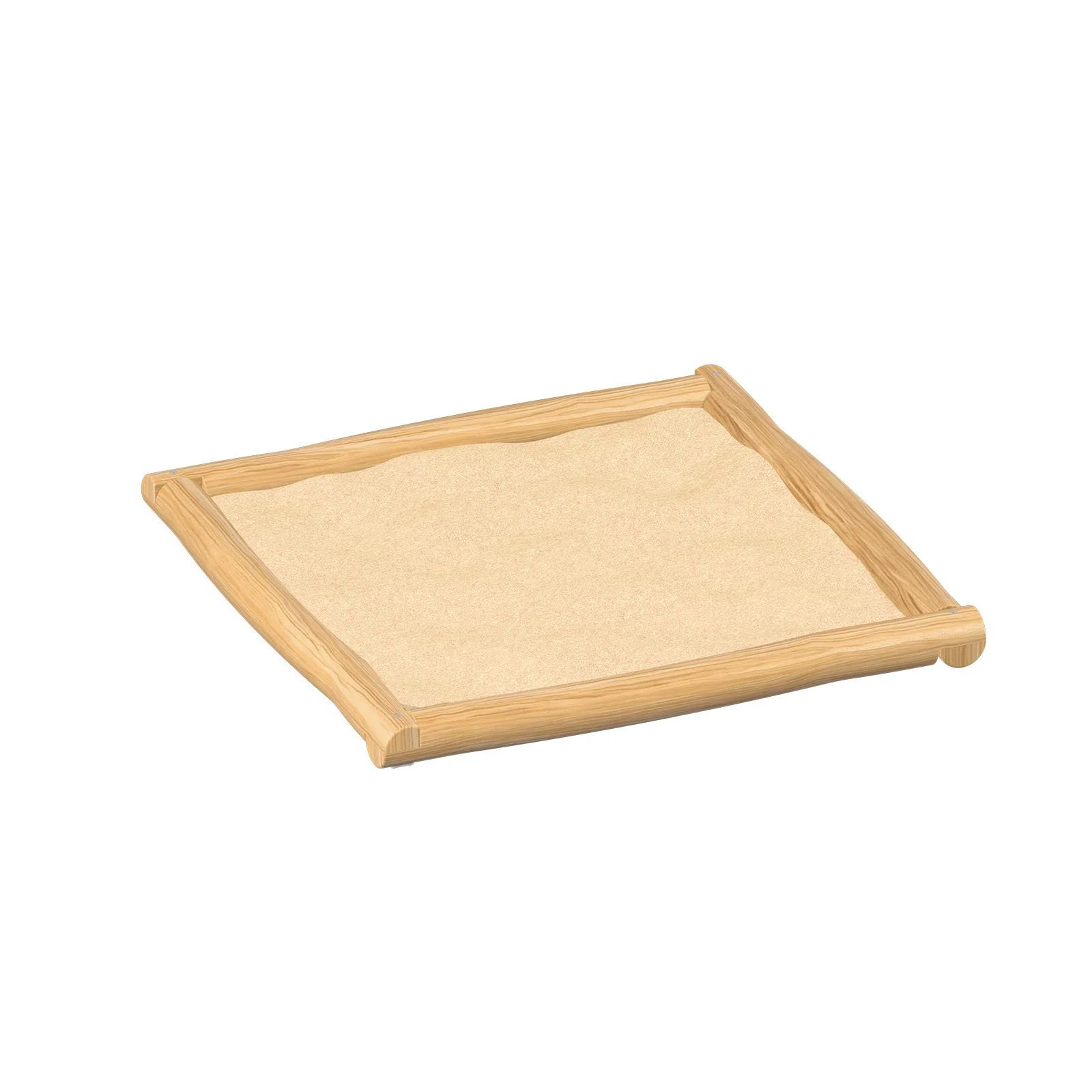 Wooden playground sandbox made of robinia acacia wood and steel anchors, designed for children aged 1–14 for creative sand play in public playgrounds.