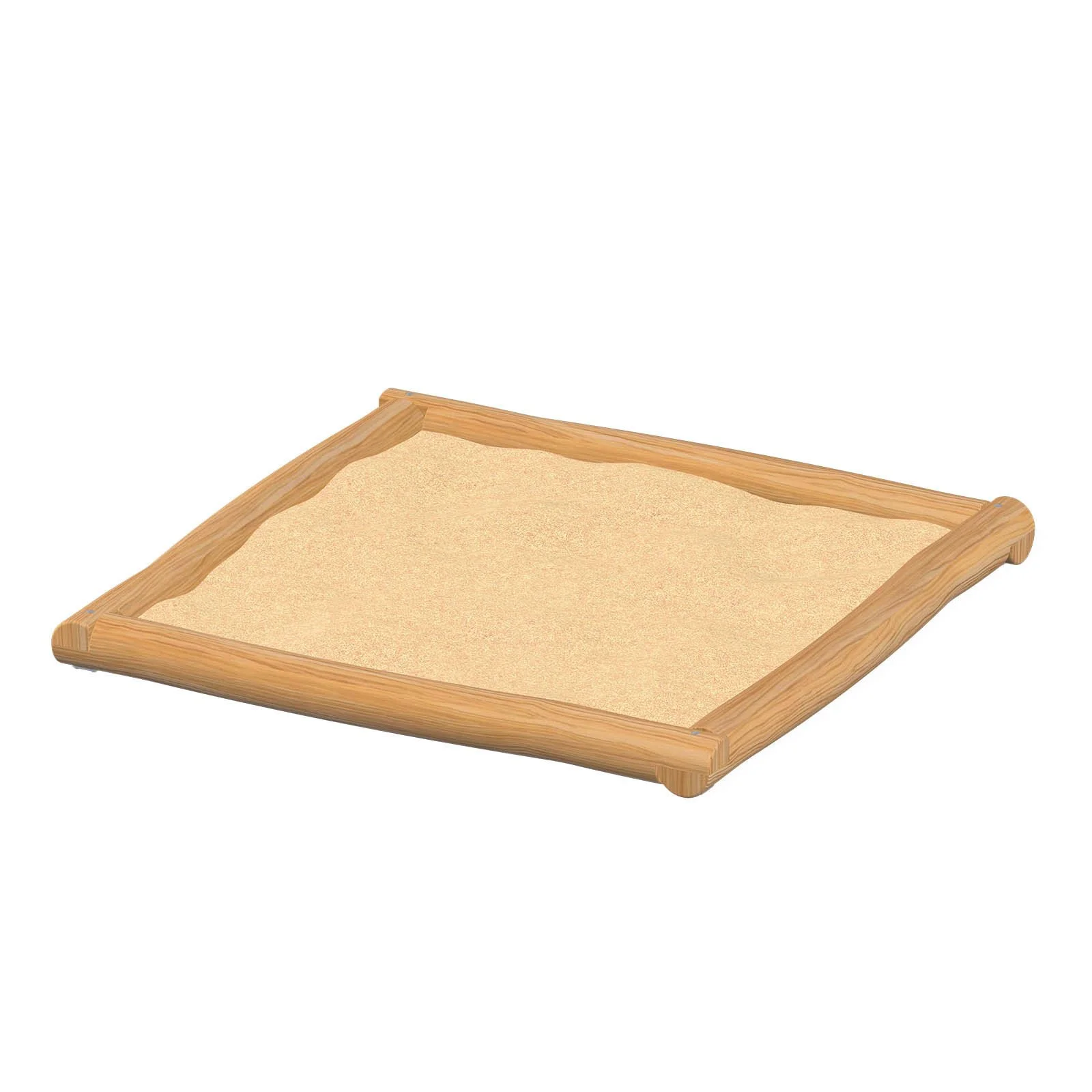 Wooden playground sandbox made of robinia acacia wood and steel anchors, designed for children aged 1–14 for creative sand play in public playgrounds.