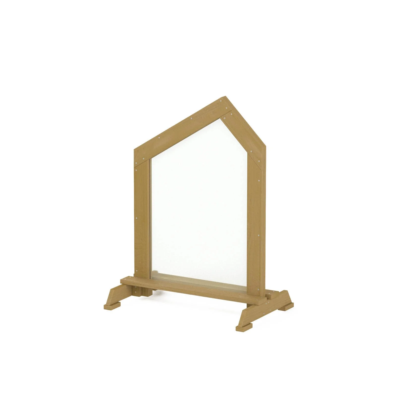 Natural wooden sensory painting board with transparent acrylic surface, designed for children aged 1–7 for creative outdoor expression and sensory play.