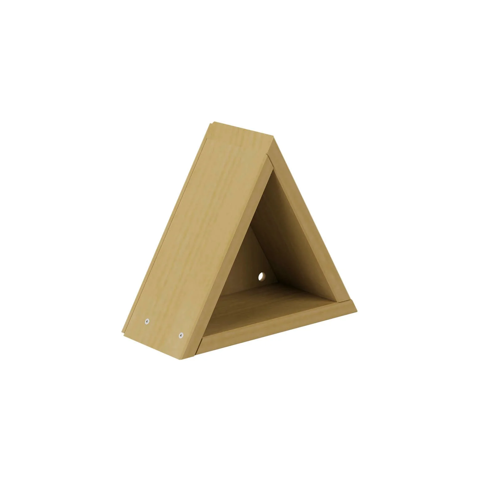 Natural wooden insect hotel made of impregnated pine wood, designed for children aged 1–7 to support nature observation and environmental learning.