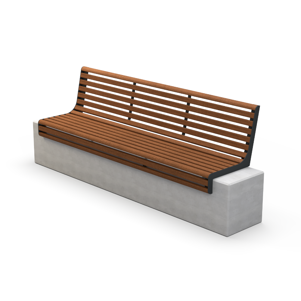 VITA lauko suoliukas su atlošu ir betoniniu bloku LVI814