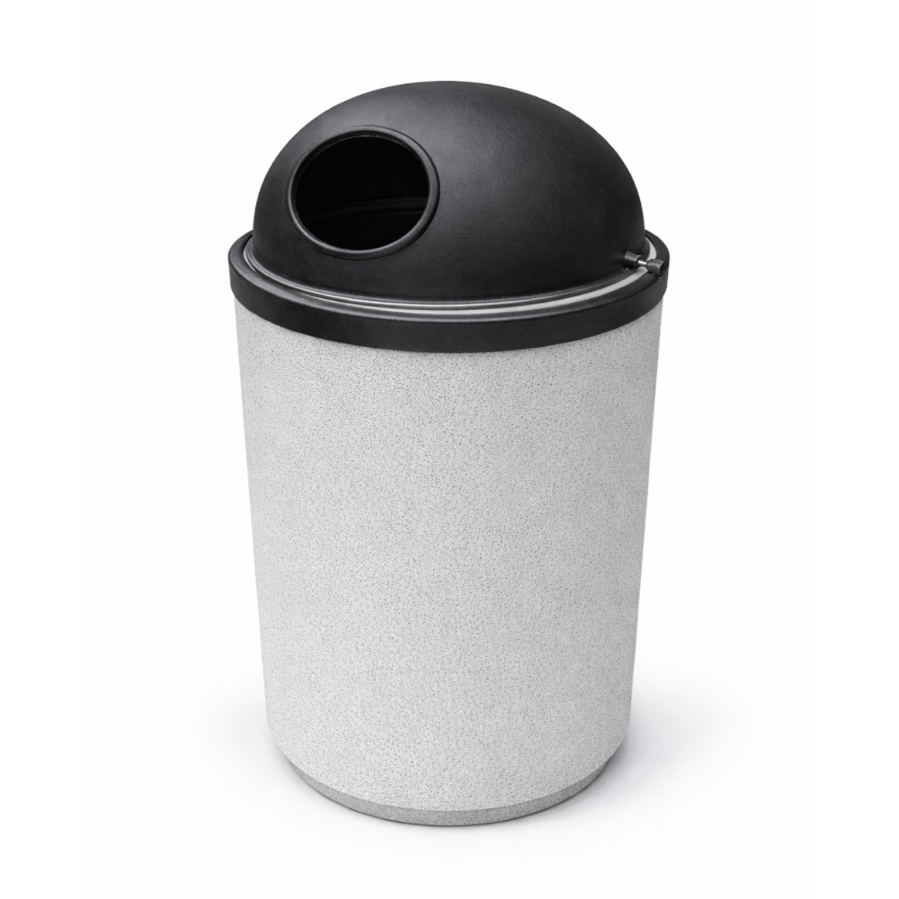 Betoninė šiukšlinė apvali su kupolu 40L (113)