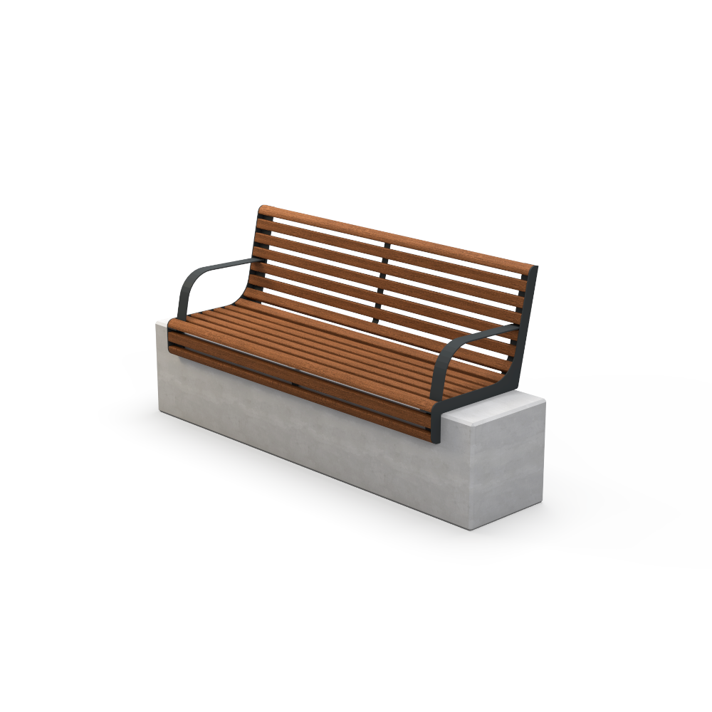 VITA Suoliukas su Atlošu ir Porankiais Ant Betoninio Bloko (LVI832, LVI833)