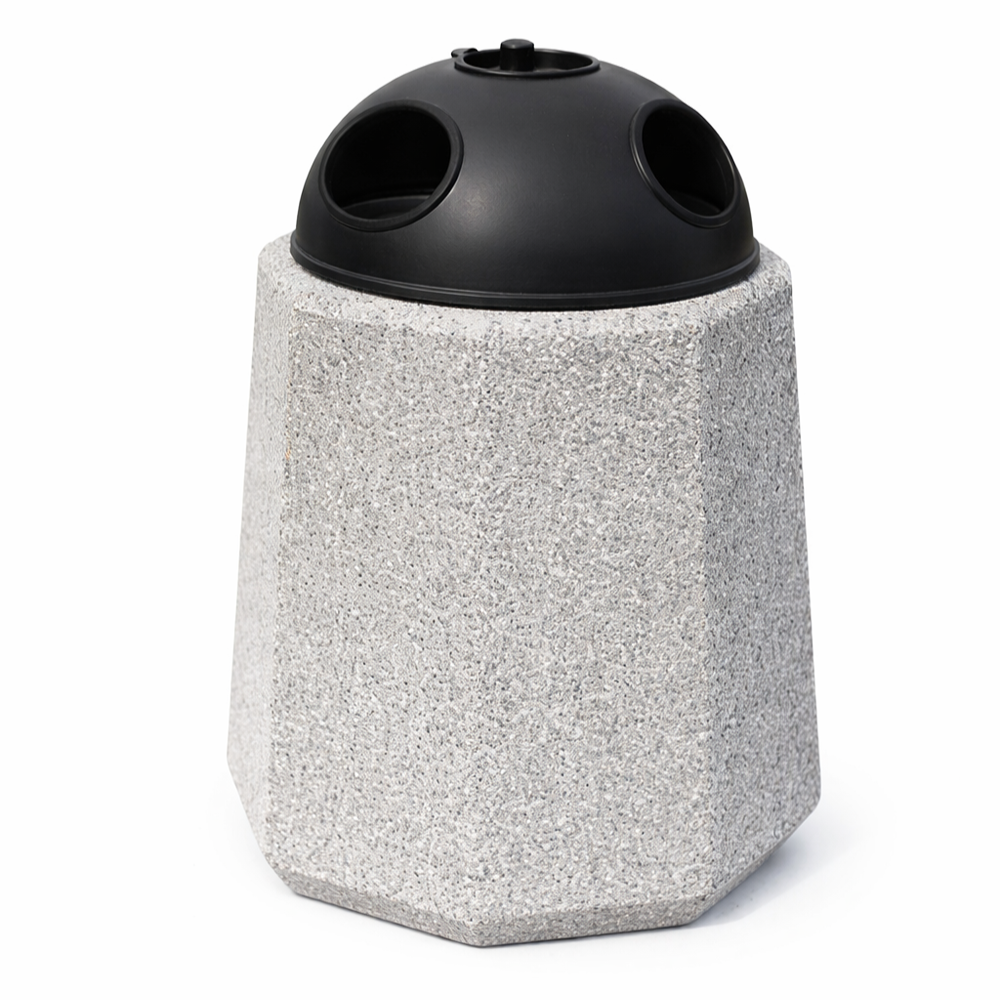 Betoninė šiukšlinė aštuonkampė su kupolu 40L (222)