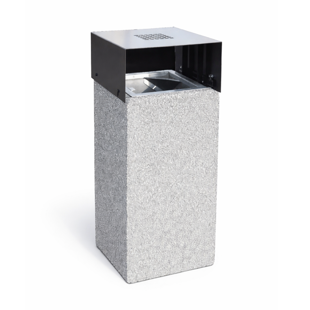 Betoninė šiukšlinė kvadratinė su stogeliu 70L (146)
