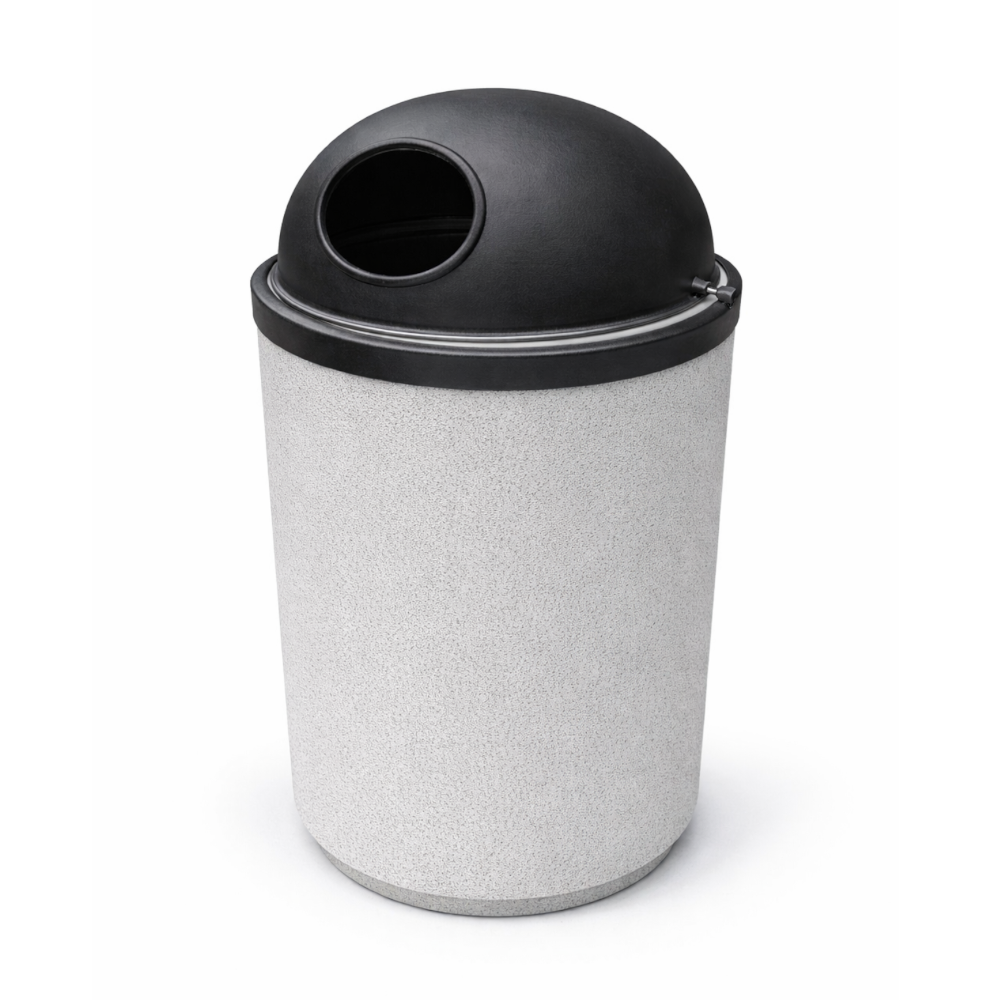 Betoninė šiukšlinė apvali su kupolu 70L (114)