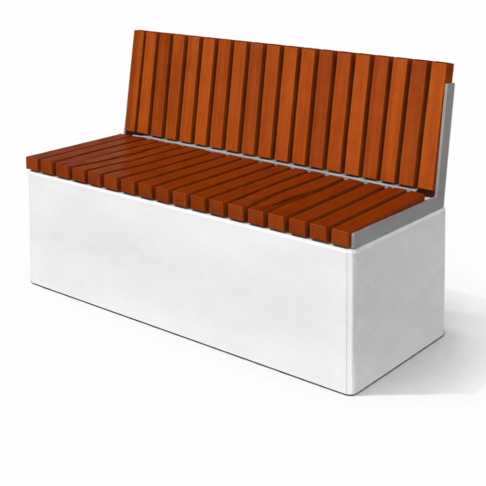 Betoninis suolas su atlošu ir medine sėdimąja dalimi (610)