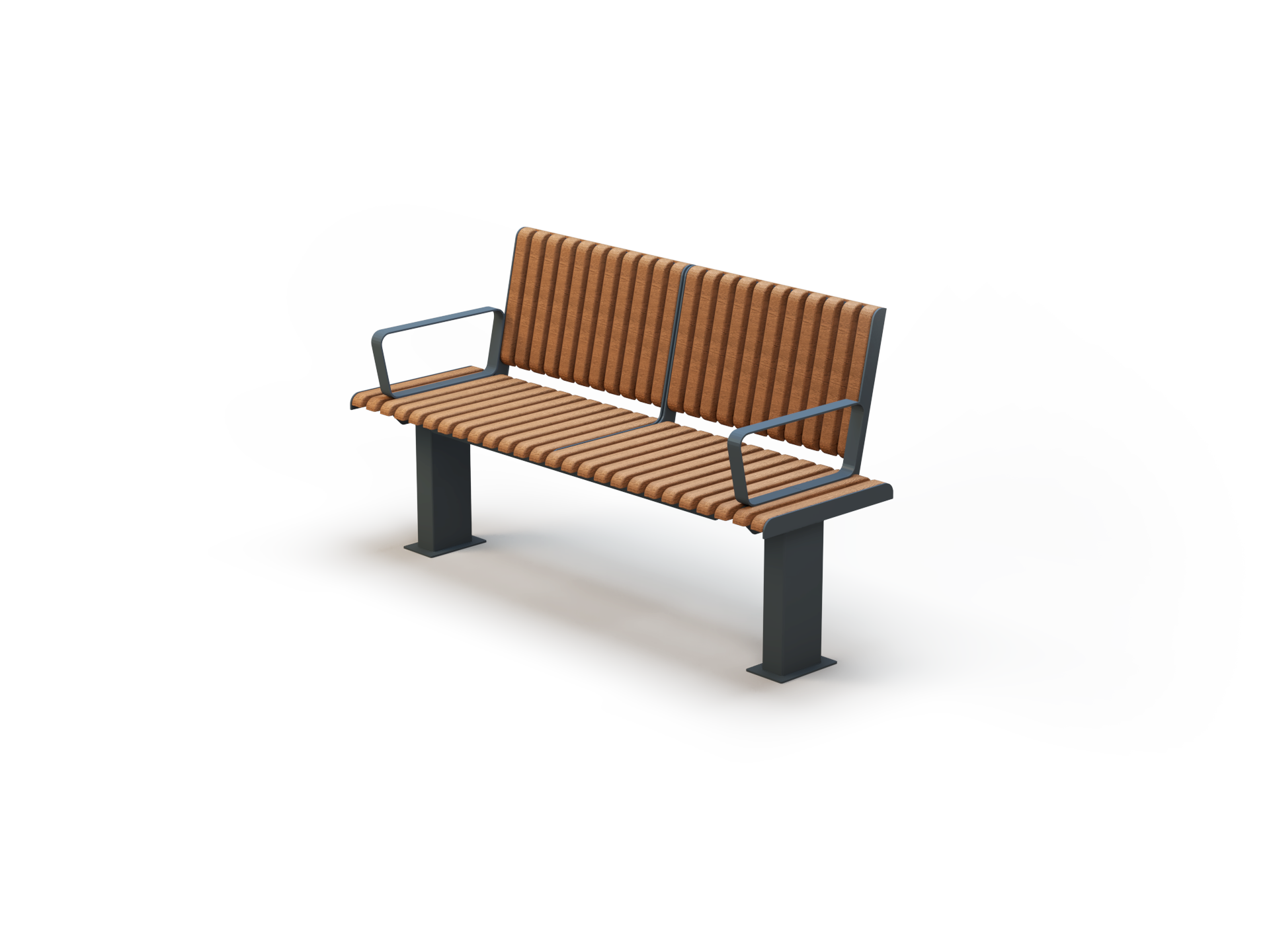 VIRA modulinis suoliuko su ištisiniu atlošu ir dviem porankiais (LVR200, LVR215, LVR230, LVR245)