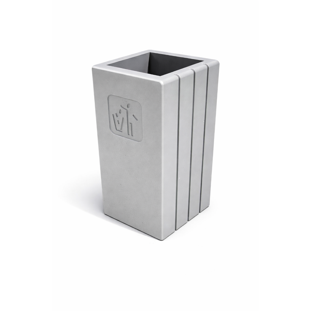 Betoninė kvadratinė šiukšlių dėžė 40 L (611)