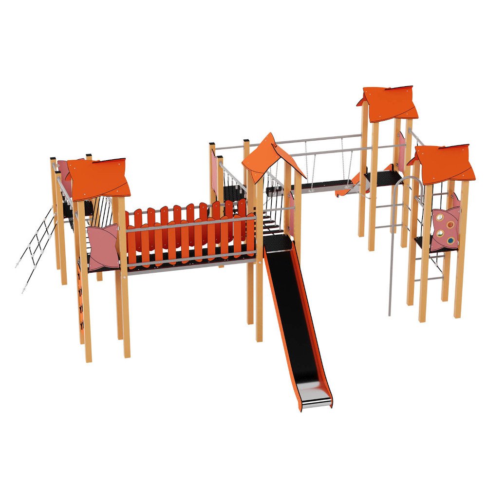 Urbi Nuotykių Žaidimų Kompleksas 11 su Metaliniais Stulpais (60011MP-A)