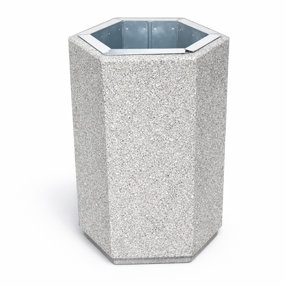Betoninė šiukšlinė šešiakampė 50L (122)