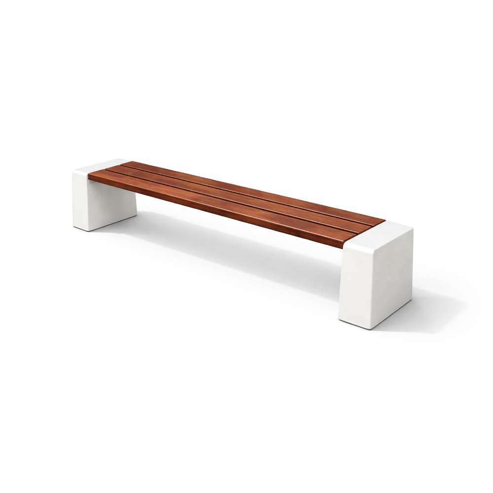 Betoninis suolas be atlošo su medine sėdimąja dalimi (604)