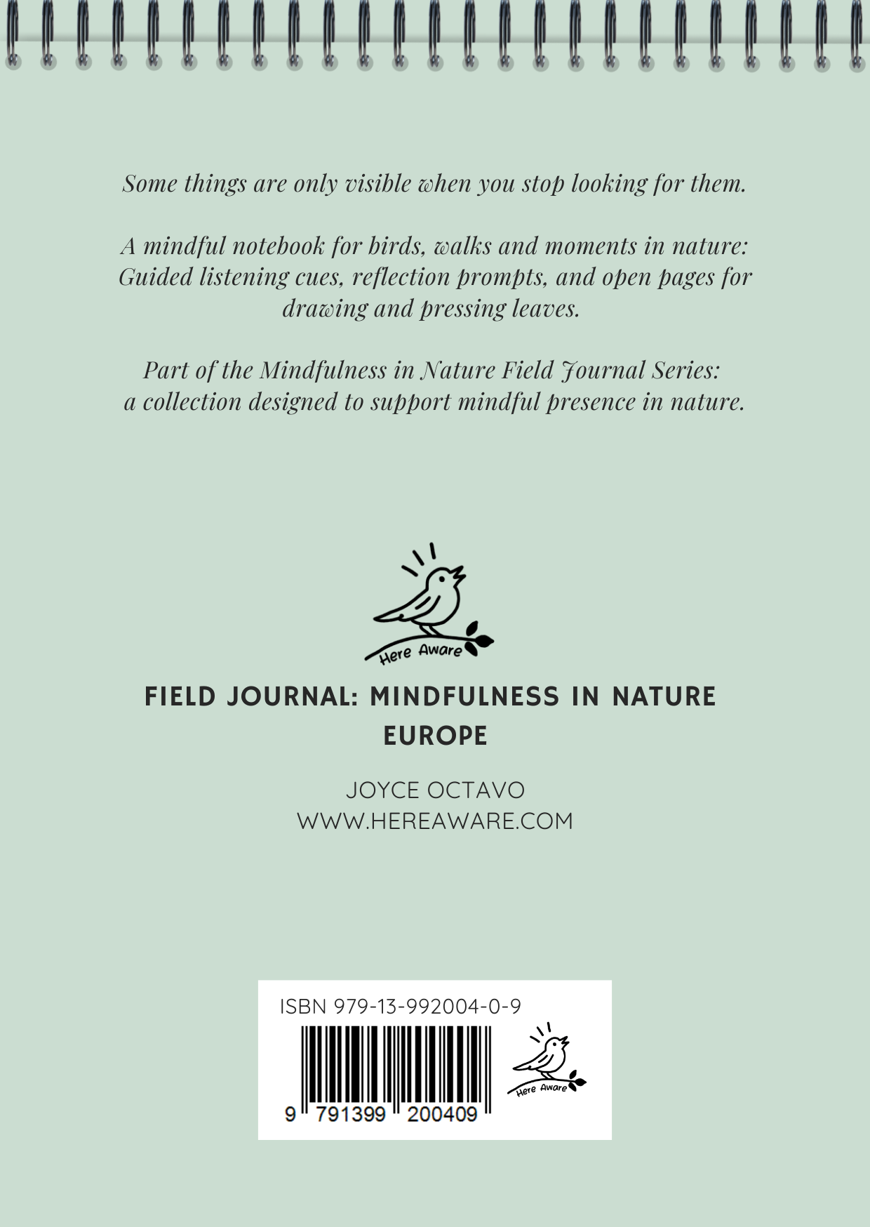 Field Journal Mindfulness in Nature by Joyce Octavo