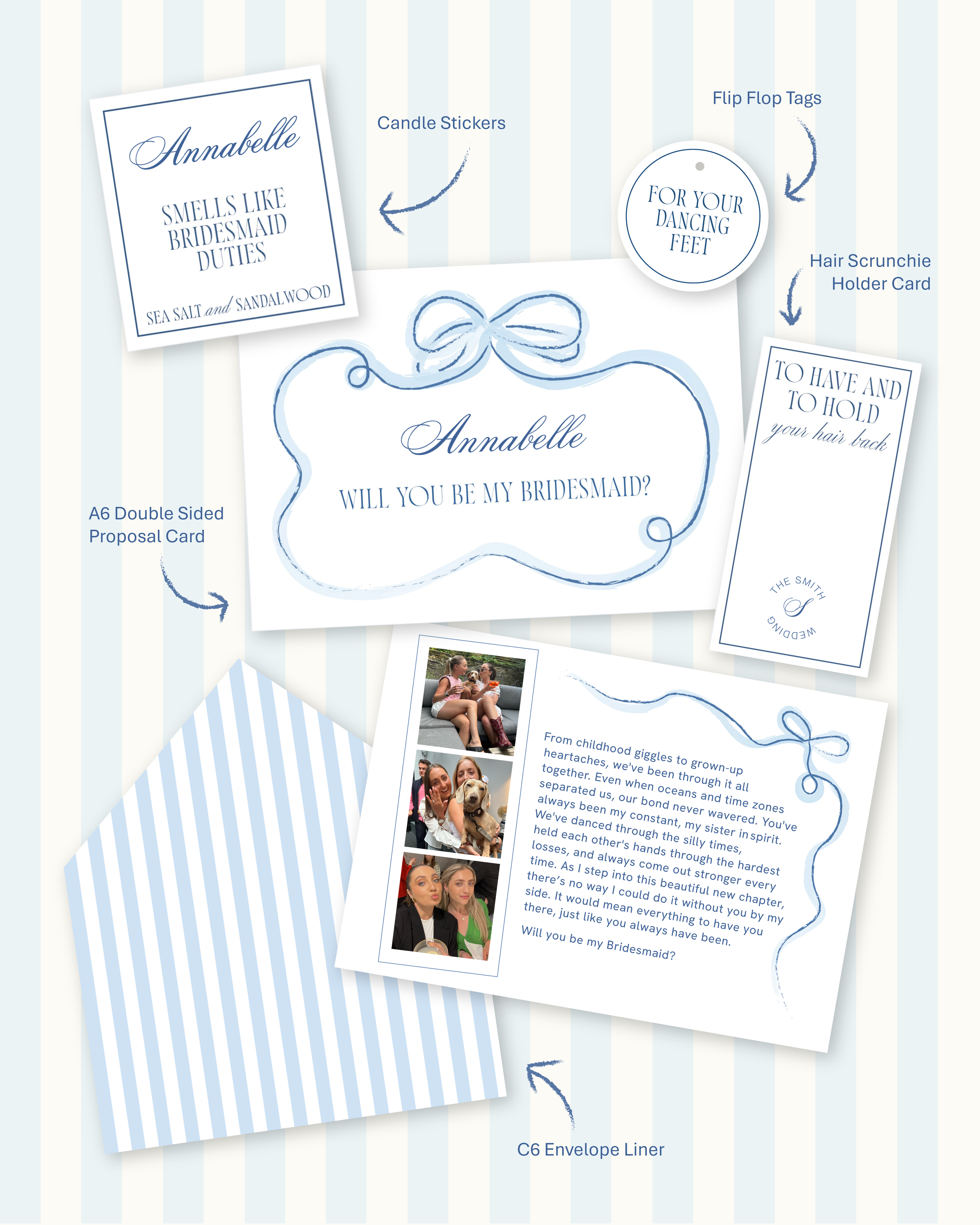 'Blue Bows' Bridesmaid Proposal Kit
