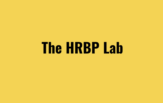 Yellow background with bold black text that reads 'The HRBP Lab'.