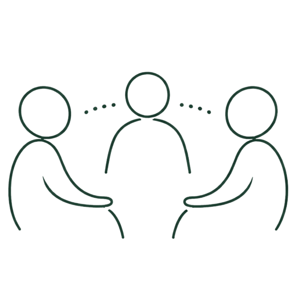 icon of two people in mediation with independent social worker