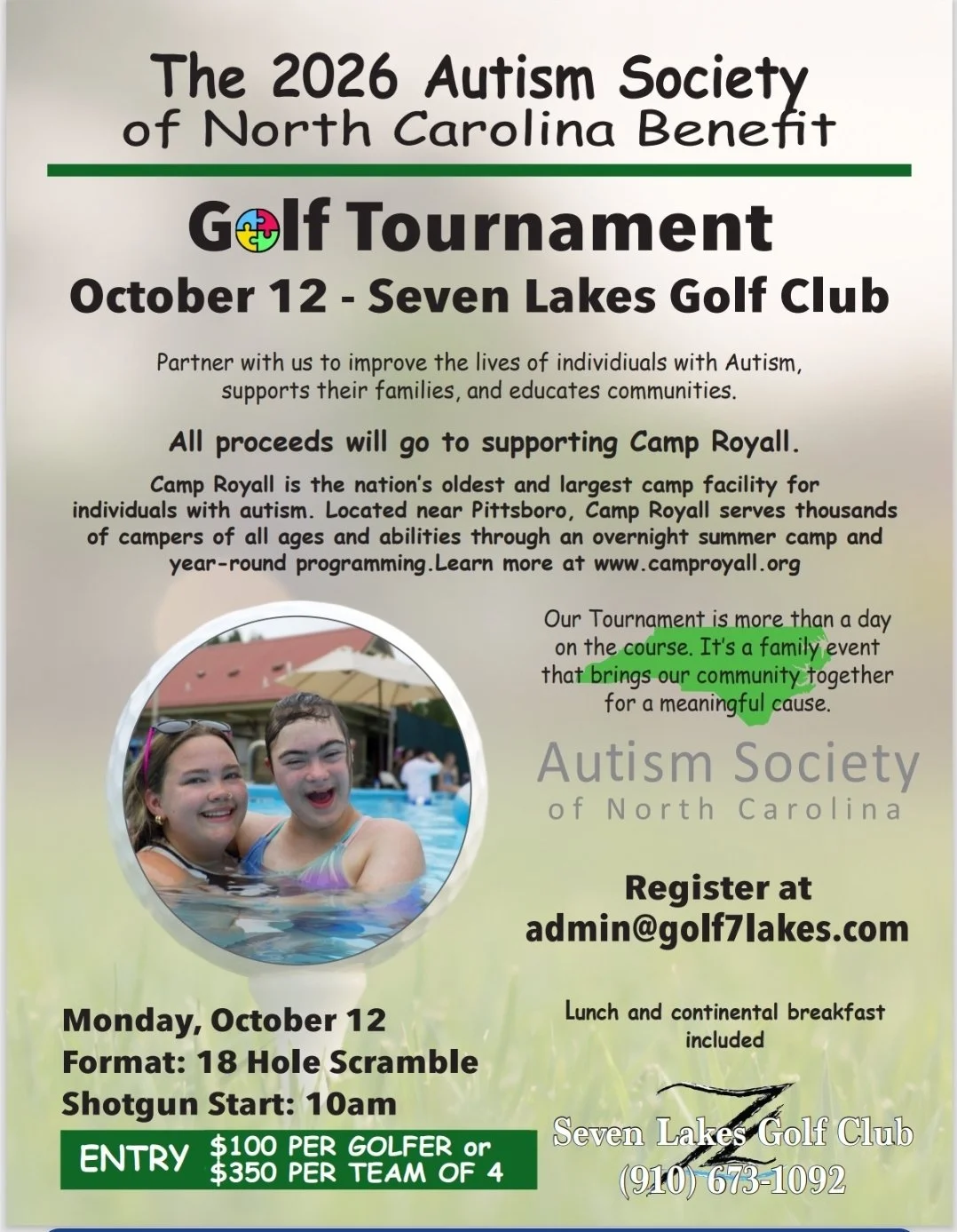 Autism Society of NC Camp Royall Golf Tournament