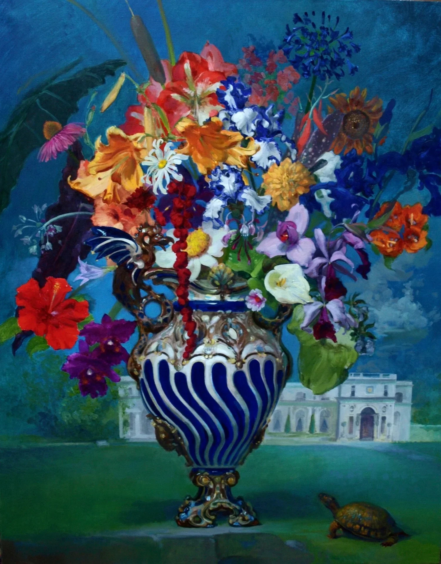 Flowers at Rosecliff - oil on canvas (50"x40")