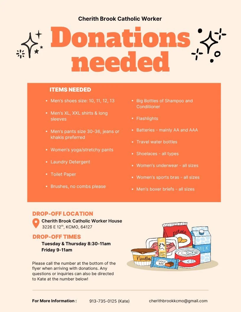 Current Donation Needs