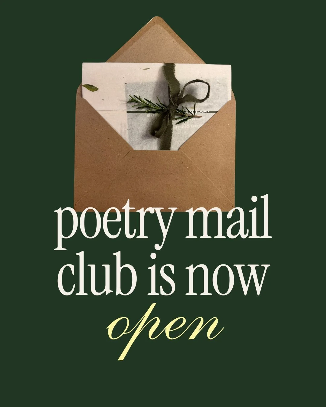 Sign-ups are now open for this new poetry mail club. Each month, a new original poem by @cynthia.wmiller, a poetry A5 print and a letter land on your doorstep. It&rsquo;s a little poetic ritual, a strange little world to step into. 

January&rsquo;s 