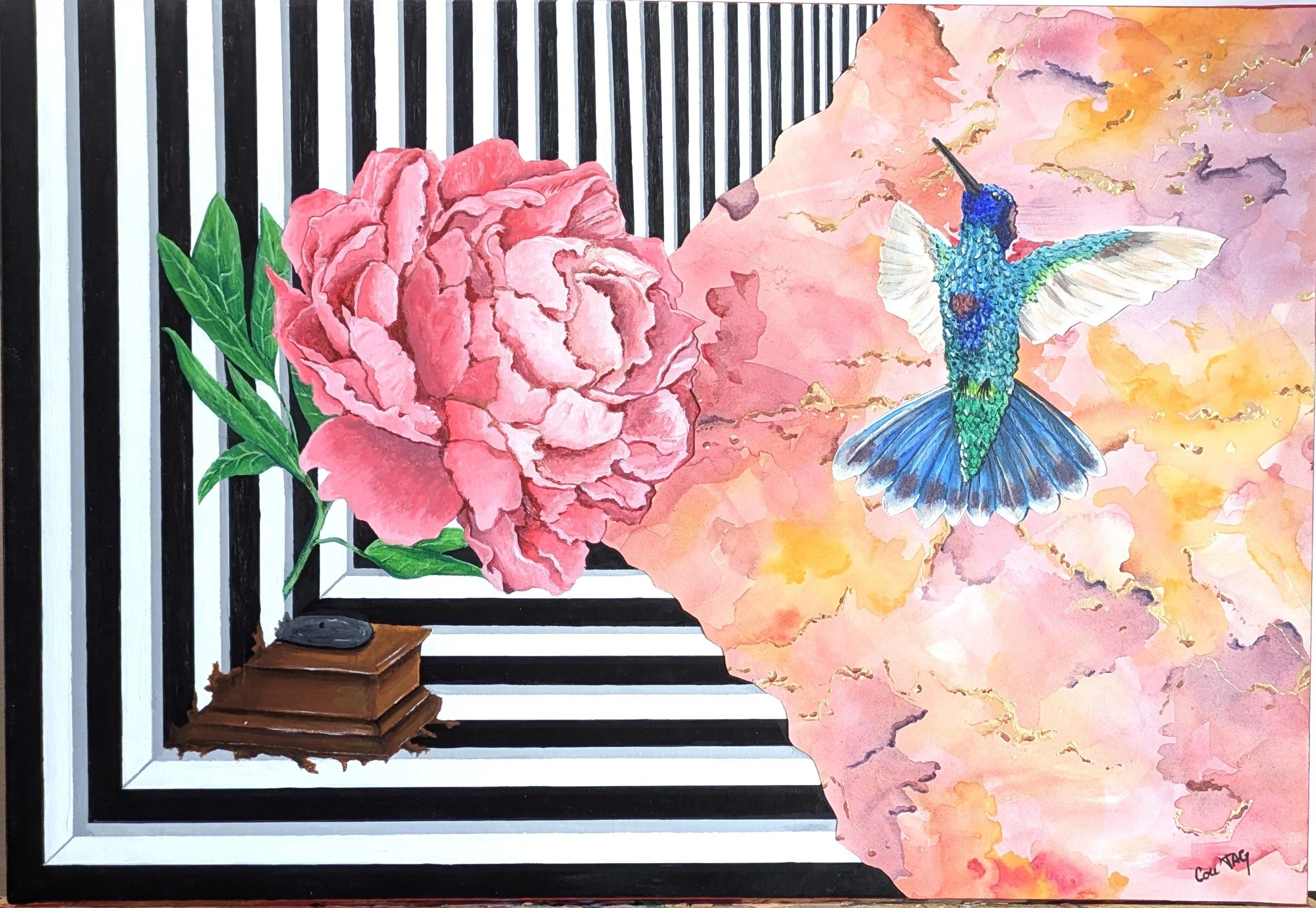 detail de l’oeuvre Transition, passage entre peinture et couleur