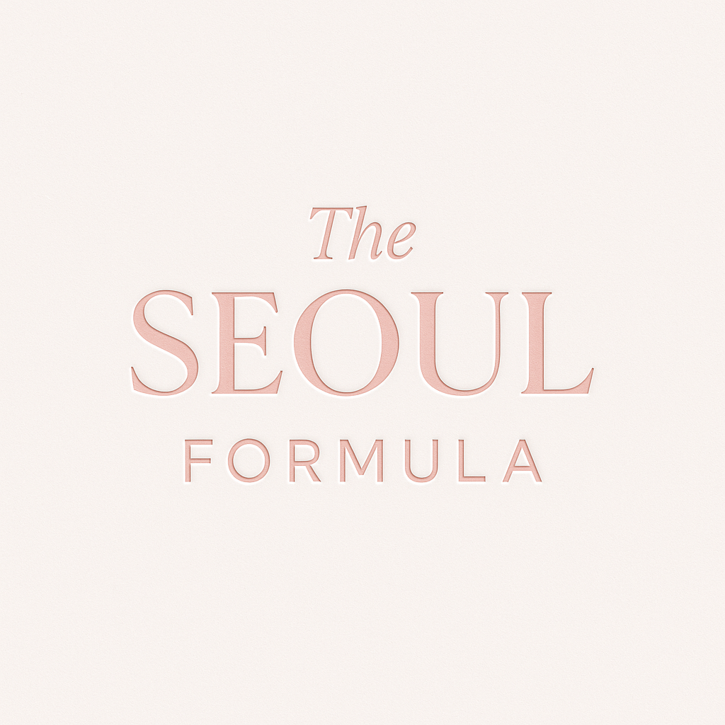 Text on a light background reading 'The SEOUL FORMULA' in pink font.