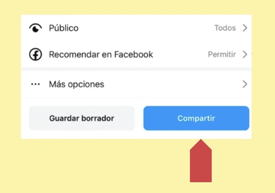 Tips para mejorar alcance en instagram. Permitir Recomendar en Facebook