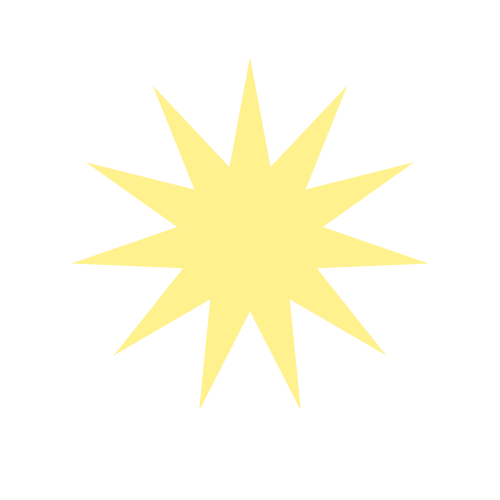 Una estrella de color amarillo con múltiples picos en un fondo negro.