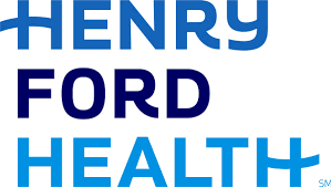 Henry Ford Health logo with blue text on a white background