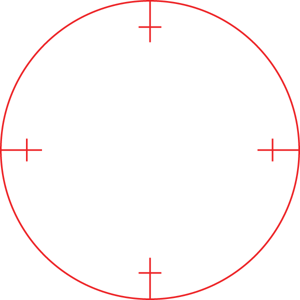 Red crosshairs target with a black background.