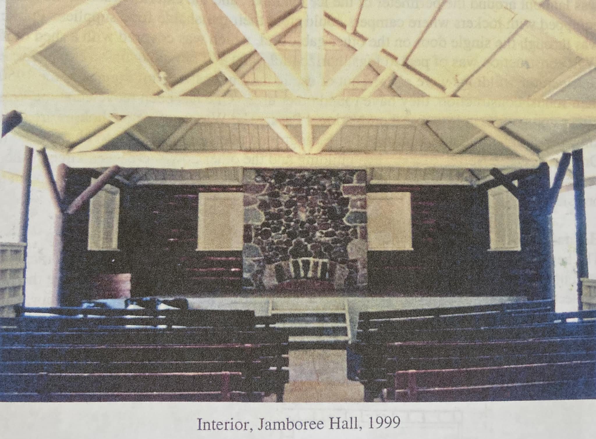 Jamboree Hall, a community gathering place  and outdoor theatre.