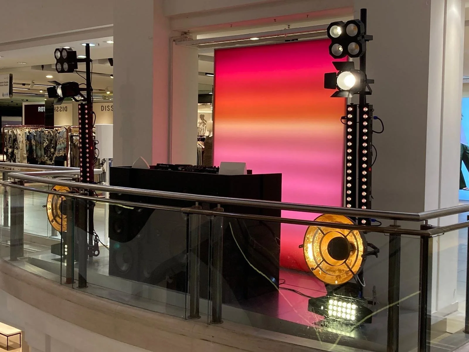 DJ setup at department store