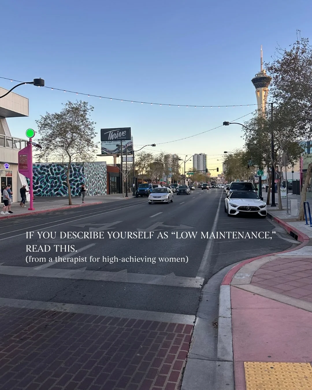 A lot of high-achieving women describe themselves as &ldquo;low maintenance.&rdquo;

That often looks like minimizing your needs, over-accommodating others, and avoiding anything that might make you seem difficult.

Therapy helps you slow down and ex