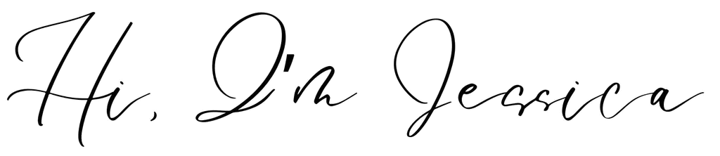 Elegant black text that says 'Hi I'm Jessica' on a transparent background.