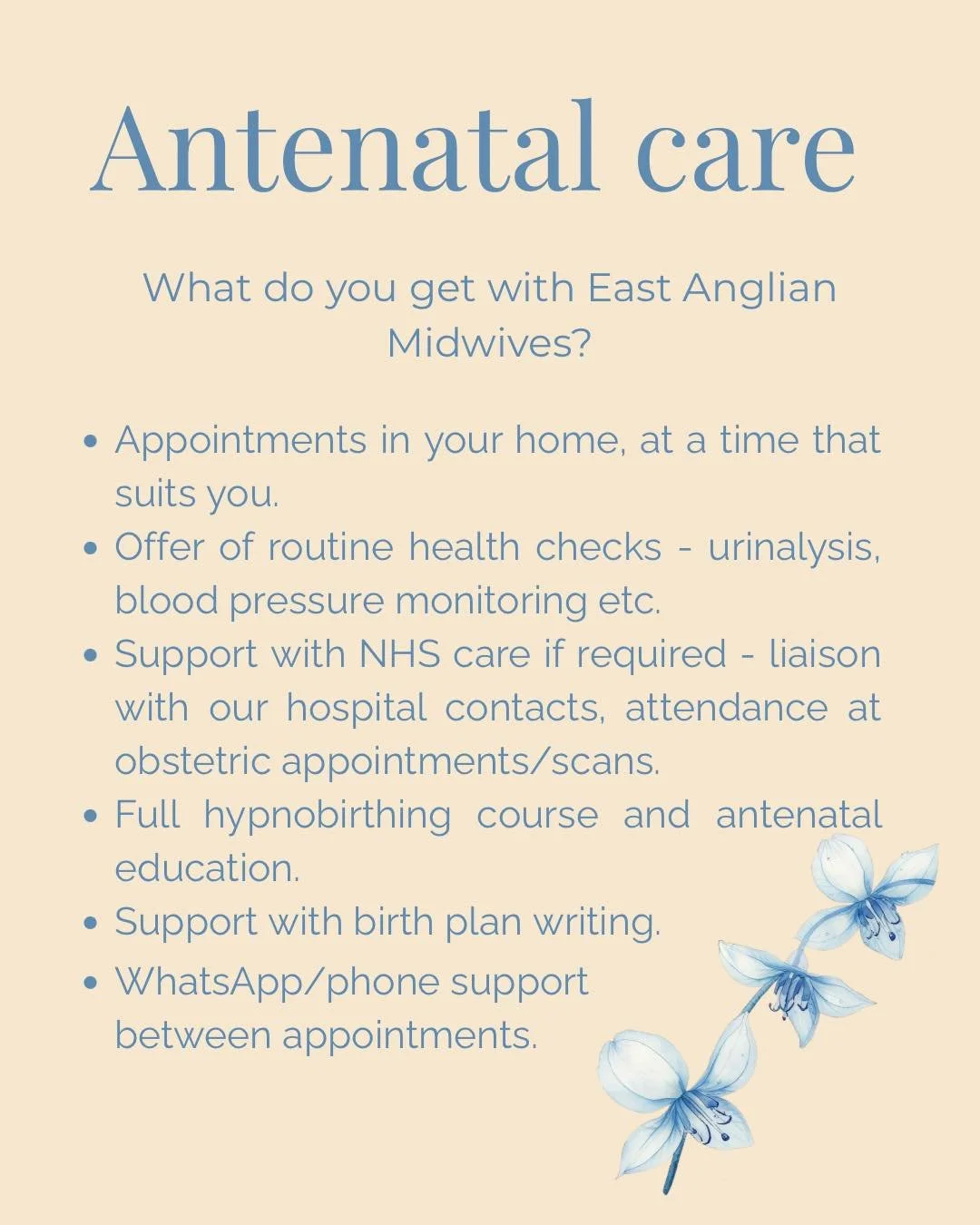 Antenatal care&hellip; all of the prep and build up to your baby&rsquo;s arrival 🥰 

Feel heard and cared for at every moment with the support of East Anglian Midwives. 

Rest and be relaxed knowing you have two midwives available to support you con