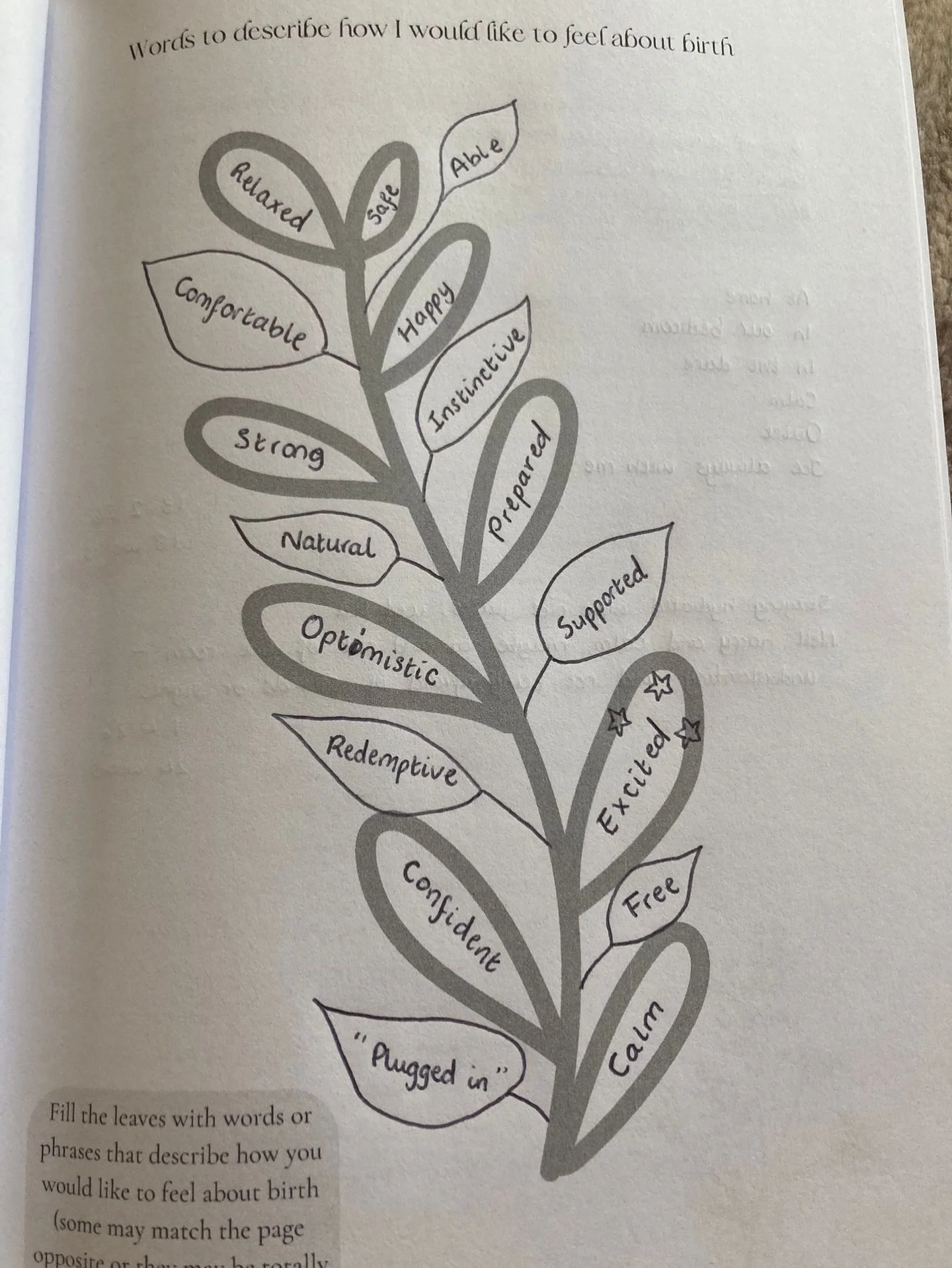 One of our clients shared this with us, after an antenatal discussion about how she wants to feel about her upcoming birth. 

This is one of the prompts in a birth journal that we gifted her, written by the lovely Beth @birth.ology . Such a great way