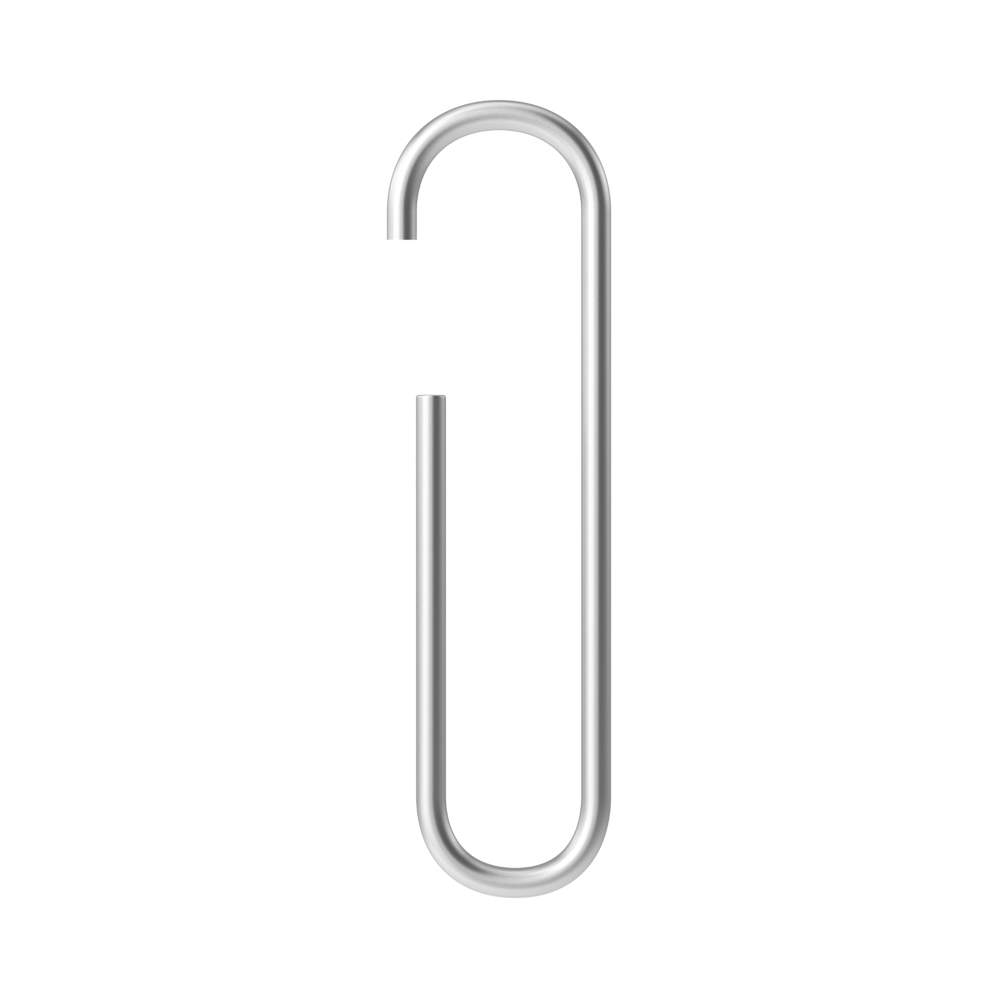 A large, silver paperclip on a black background.