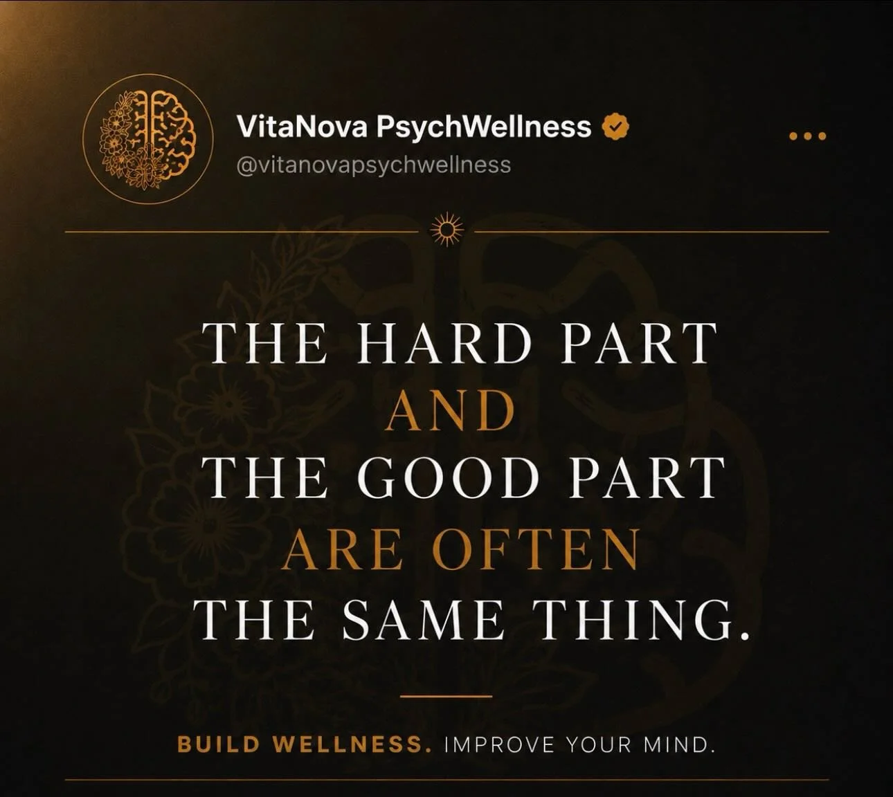 #The hard part is the good part&rdquo;

The versions of you that feel the strongest, calmest, and most grounded were never built in comfort.

Healing is uncomfortable. Boundaries are uncomfortable. Growth is uncomfortable. Showing up when your mind s